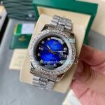 Replica Rolex Day-Date Blue Dial Diamond Jubilee Stainless Steel Watch